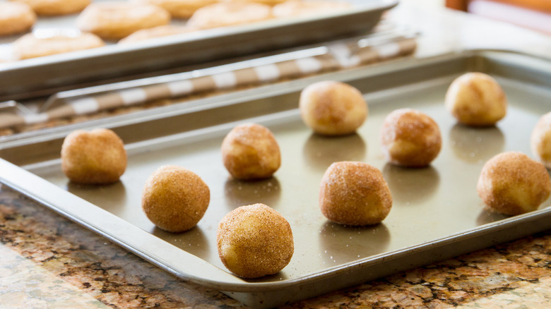Snickerdoodles on cookie sheet