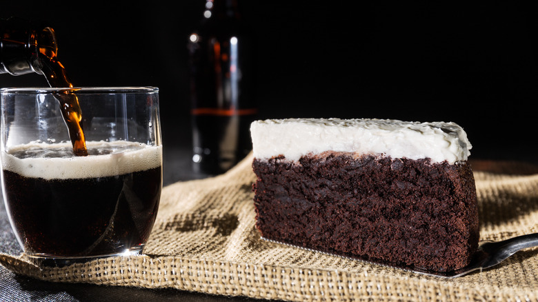 Chocolate stout cake and glass of stout