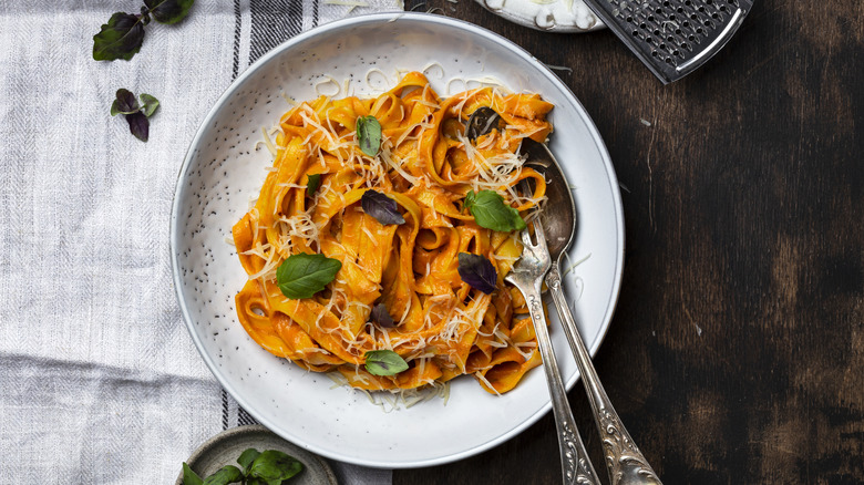 A pumpkin pasta dish