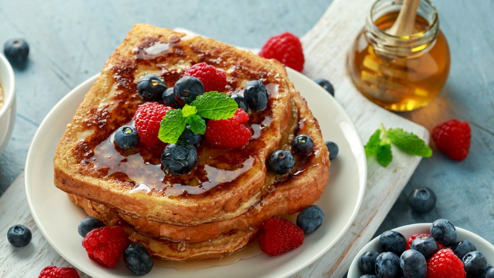 French toast with fresh fruit and syrup