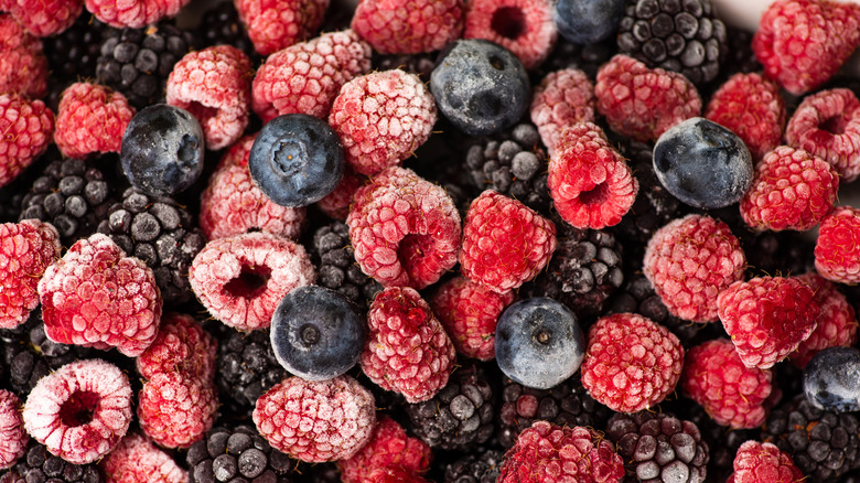 Mix of frozen berries
