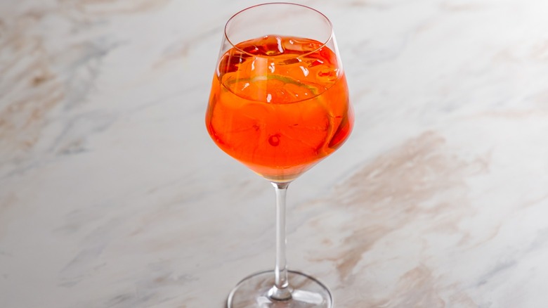 Aperol cocktail in a glass 