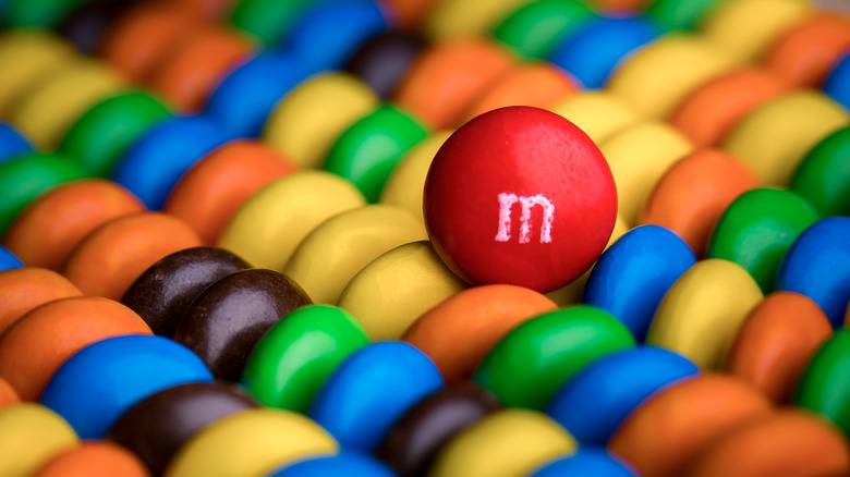 colorful rows of M&Ms