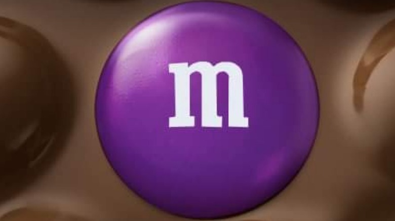 A purple M&M