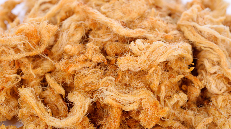 close-up of dried pork floss