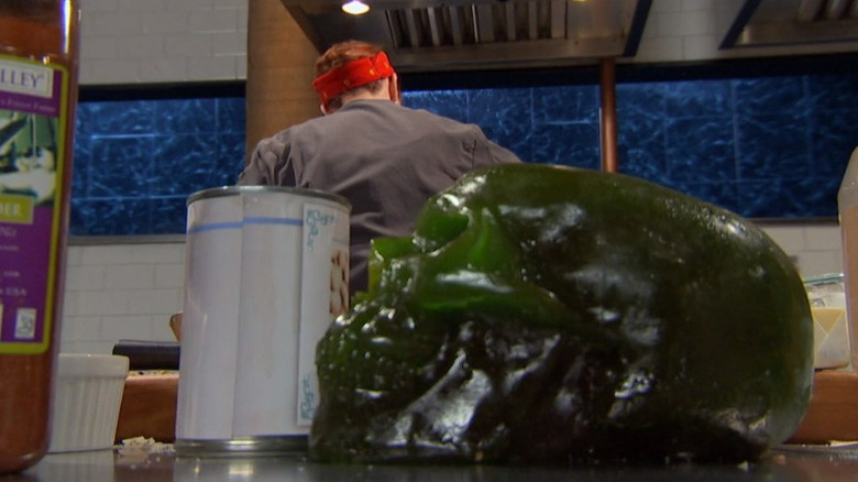 Gummy skull sitting on counter