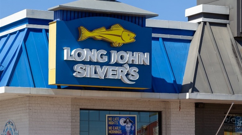 Outside of Long John Silver's restaurant