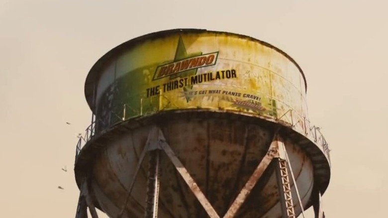 Brawndo beverage tower in Idiocracy