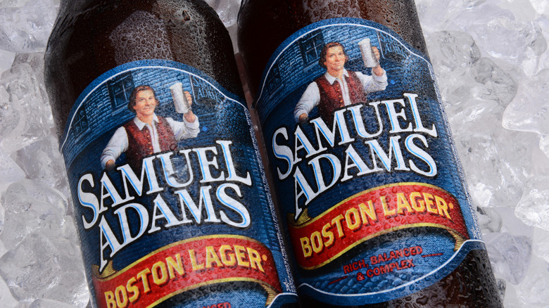 Samuel Adams bottles on ice