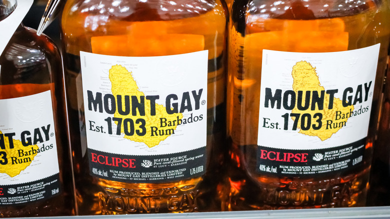 bottles of Mount Gay rum