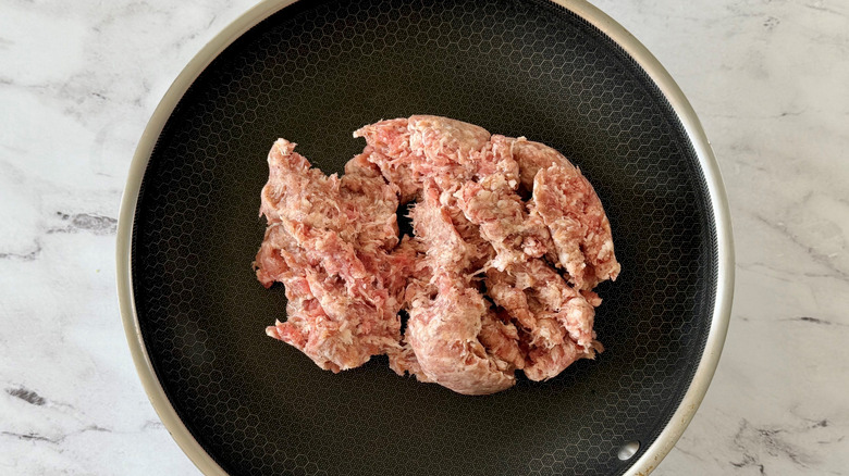 Italian sausage in pan