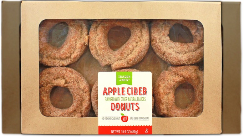box of apple cider flavored donuts