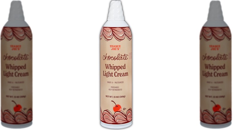 bottle of chocolate flavored whipped light cream