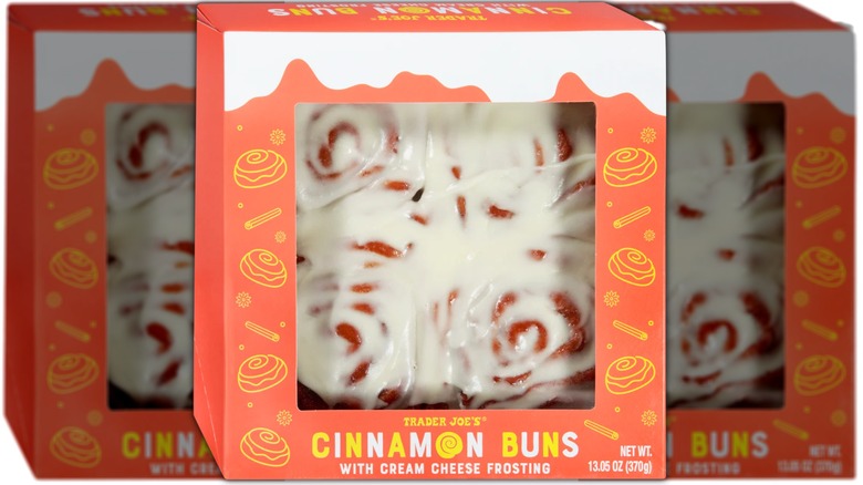 package of cinnamon buns with cream cheese frosting