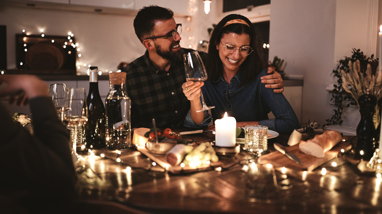 couple at dinner party 