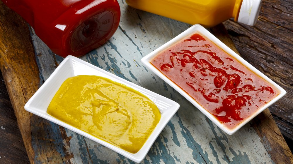 Mustard and ketchup