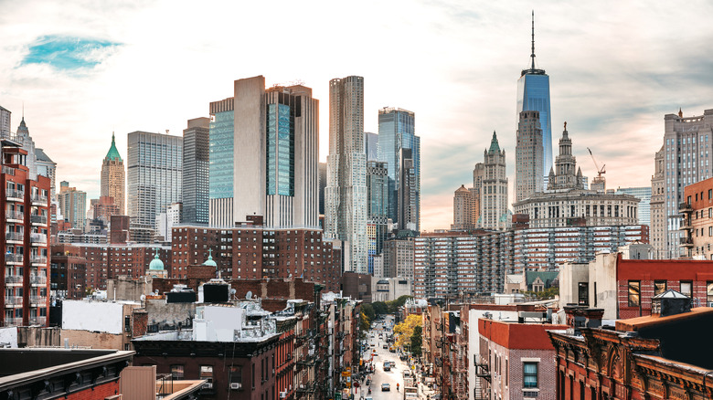 NYC skyline looking downtown
