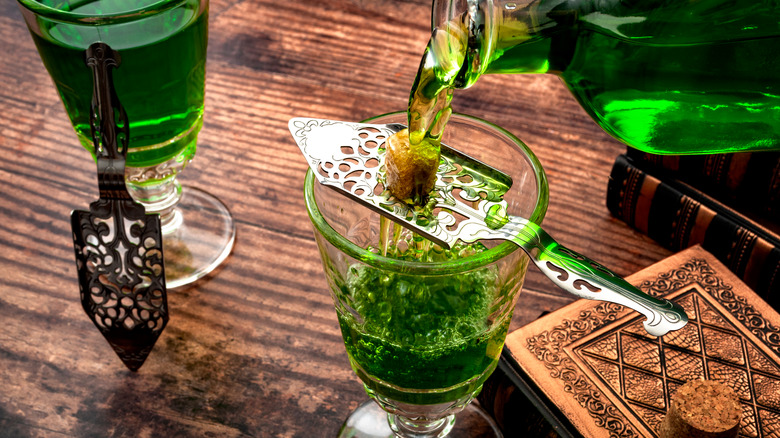 absinthe poured over sugar cube