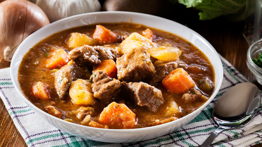 Irish stew with beef, potatoes, and carrots