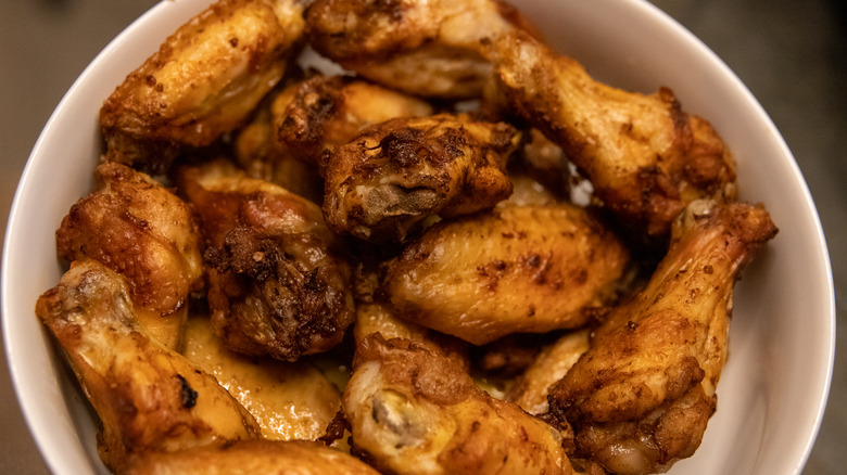 Bowl of naked chicken wings