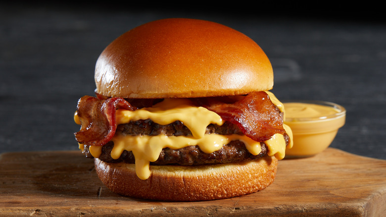 The new Nathan's Bacon Cheddar Cheesy Burger