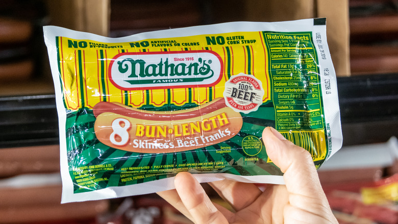 Nathan's Famous vegan hot dogs