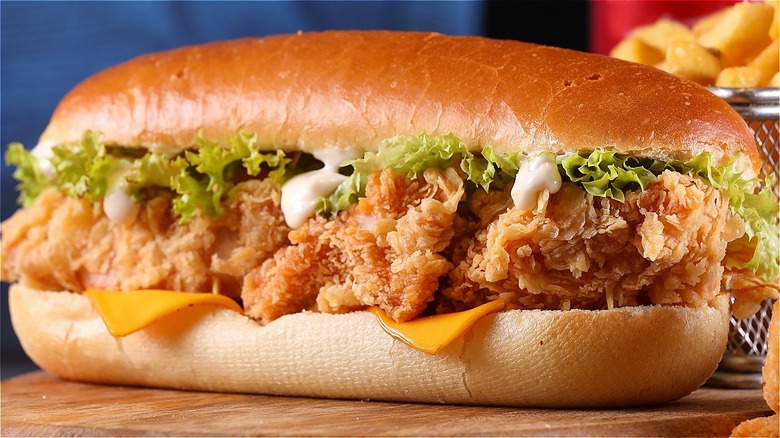 fried chicken andwich