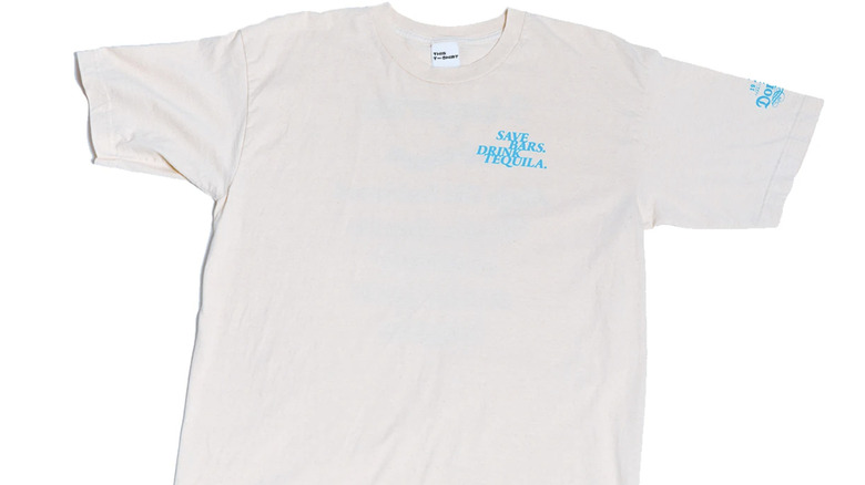 tee shirt with logo that reads Save Bars Drink Tequila