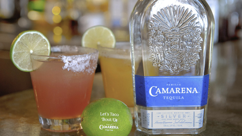 lime and tequila on counter