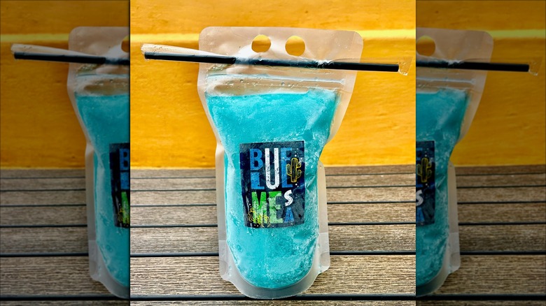 Blue Margarita in plastic pouch