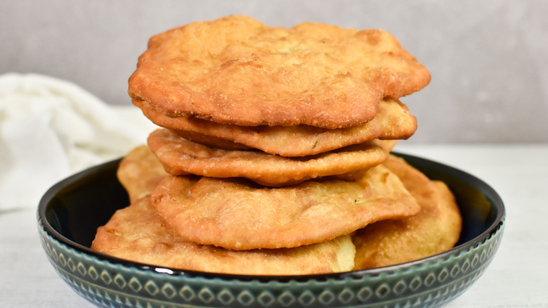 stack of fry bread plated