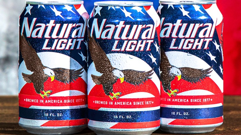 Natural Light American flag beers
