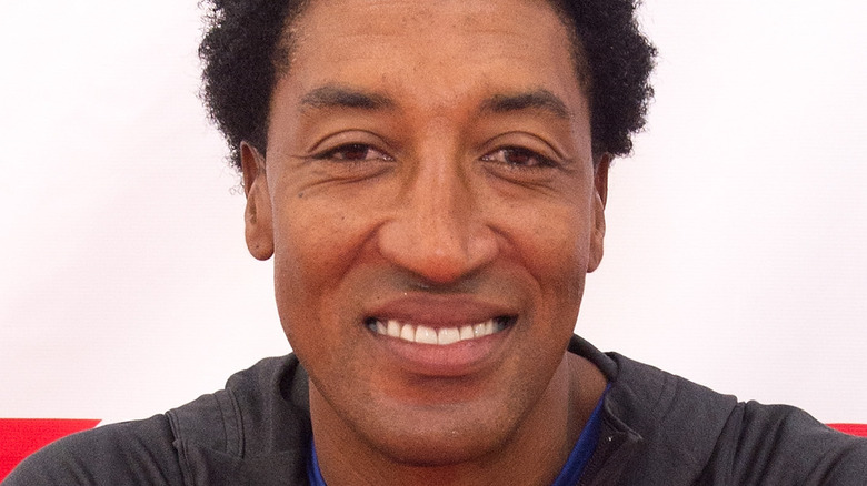 Scottie Pippen smiling at Kmart event