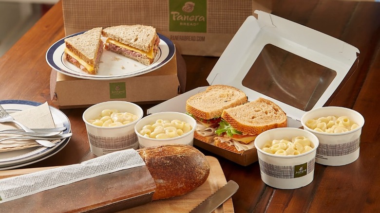 Panera food spread on table