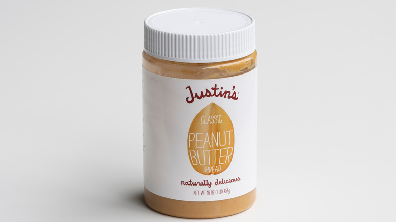 A jar of Justin's Peanut Butter