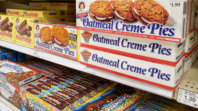 different little debbie brands on shelf