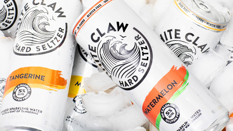 White claw cans in a cooler