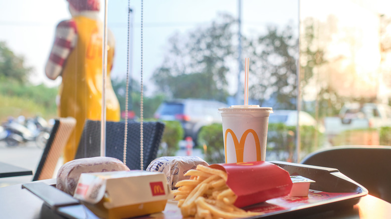 McDonald's food on a tray
