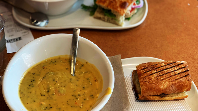 Panera Bread soup and sides