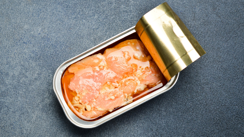 Open can of salmon