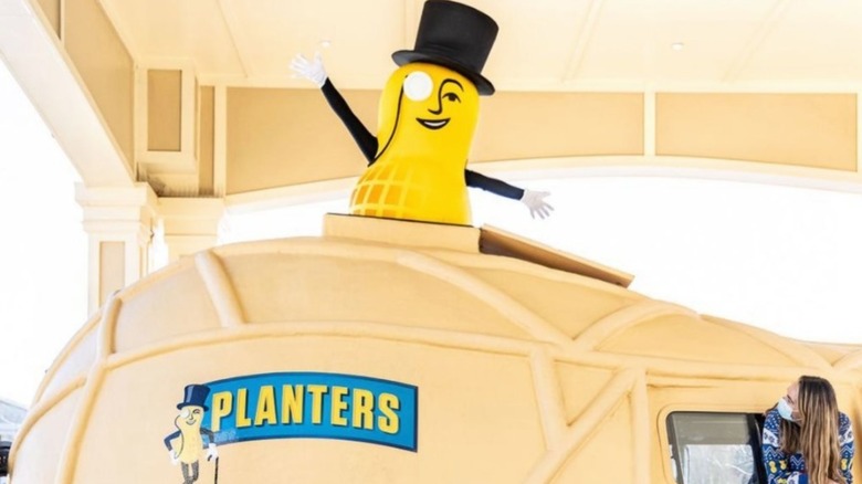 Mr. Peanut inside NutMobile