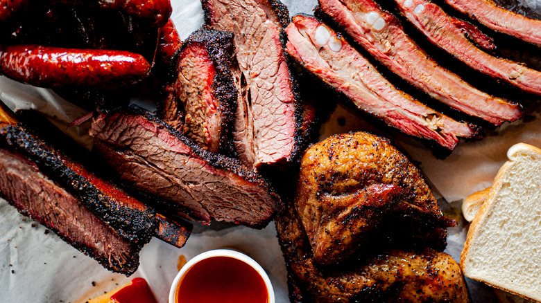 Various barbecued meats