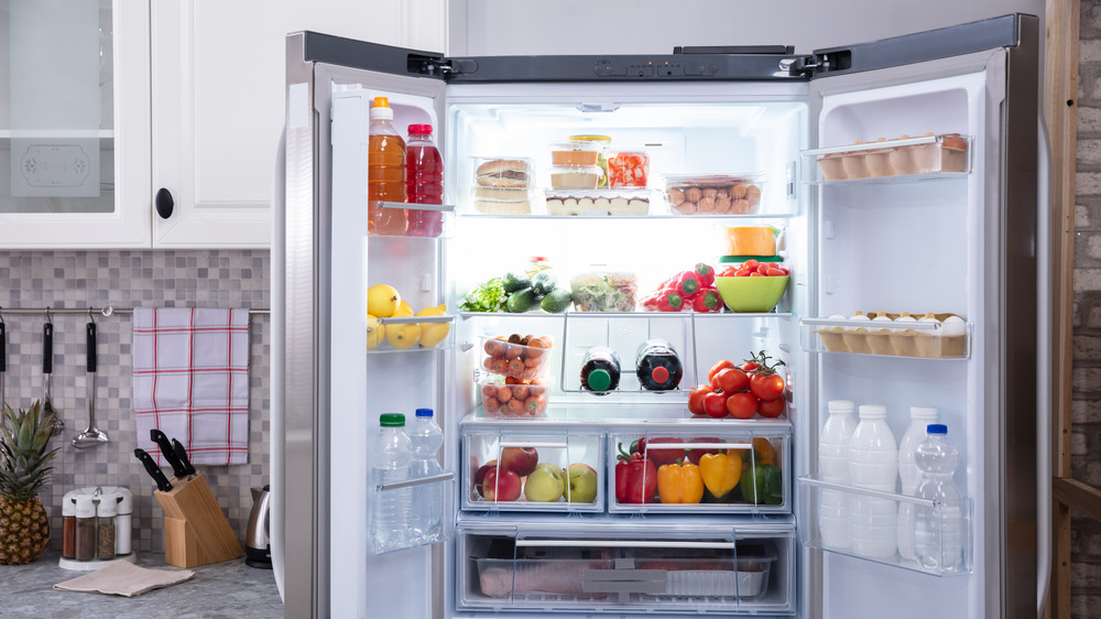 Refrigerator in kitchen