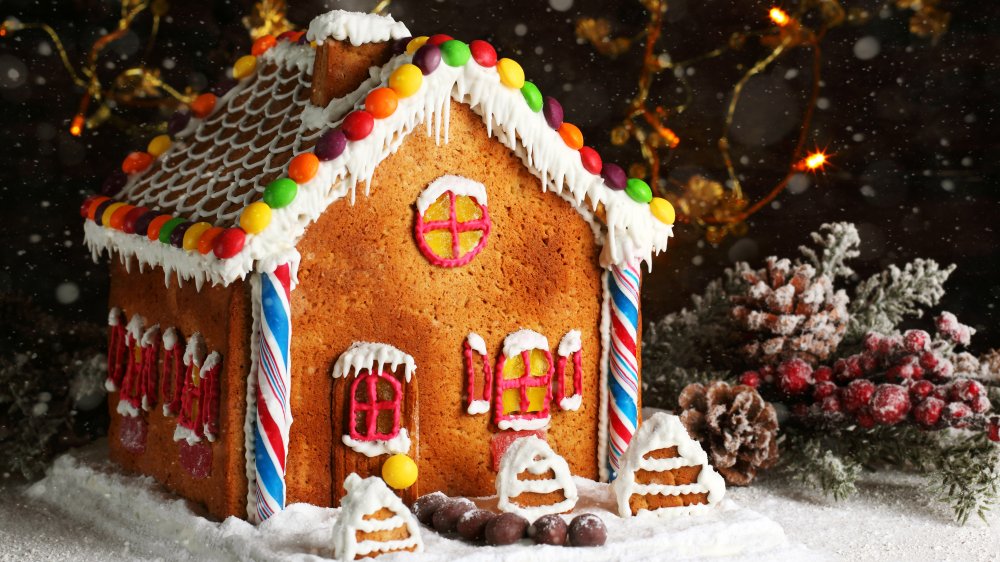 Decorated gingerbread house