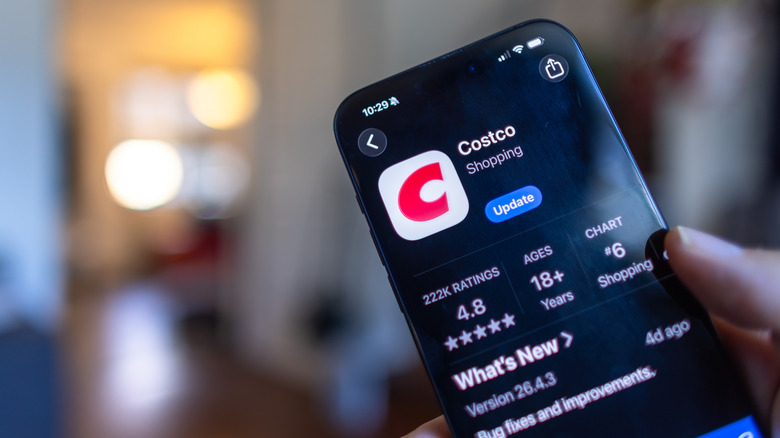 Costco app with logo on a phone