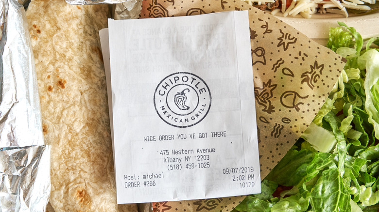 Chipotle reciepts