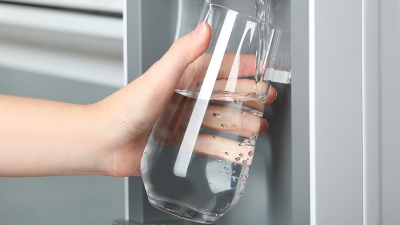 Water pouring into a glass