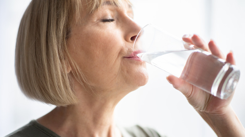 Woman drinking water