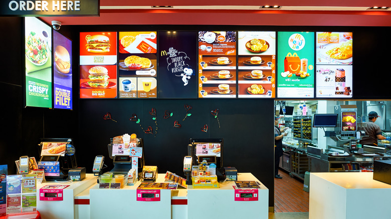 order counter at McDonald's restaurant