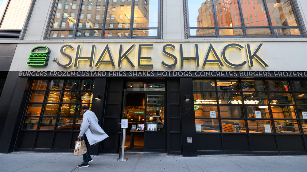 Illuminated Shake Shack storefront